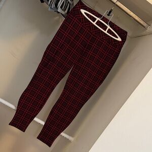 Westbound Petites thick Red & Black Plaid Leggings - nice quality lined